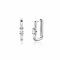 15mm ZINZI Sterling Silver Hoop Earrings Rectangular Shape with Oval White Zirconia Square Tube width 2mm ZIO2448