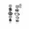 25mm ZINZI Sterling Silver Fantasy Earrings White Zirconia Grey Black Color Stones ZIO1944