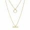 ZINZI Gold Plated Sterling Silver Multi-look Necklace Bar and Open Circle Pendant 40-55cm ZIC2098