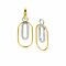32mm ZINZI Gold Plated Sterling Silver Oval Earrings Pendants Set with White Zirconias ZICH2329 (excl. hoop earrings)