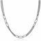 ZINZI Sterling Silver Necklace 45cm Curb Chain Oval