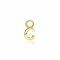 ZINZI Sterling Silver 14K Yellow Gold Plated Letter Ear Pendant C (per piece)