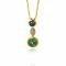 ZINZI zilveren hanger geelverguld 25mm blauwe groene kleurstenen ZIH1967
