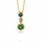 25mm ZINZI Gold Plated Sterling Silver Pendant Blue Green Color Stones ZIH1967