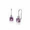 19mm ZINZI Sterling Silver Drop Earrings  Prong Settings Purple and Light Blue Color Stones ZIO2564H