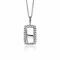 26mm ZINZI Sterling Silver Pendant Rectangle White Beads Edge ZIH1976