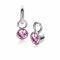 OCTOBER Earrings Pendants Sterling Silver with Birthstone Pink Rose Quartz Zirconia (excl. hoop earrings)