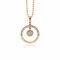 ZINZI zilveren hanger rosé verguld open rond wit 18mm ZIH1813R