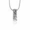 20mm ZINZI Sterling Silver Pendant Rectangle Twist Design and White Zirconias ZIH2244 (excl. necklace)