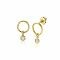 13mm ZINZI Gold Plated Sterling Silver Stud Earrings Open Circle with White Zirconia Charm ZIO2200Y