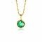 MAY Pendant 8mm Gold Plated Birthstone Green Emerald Zirconia (excl. necklace)