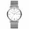 ZINZI Roman horloge witte wijzerplaat stalen kast stalen mesh band 34mm extra dun ZIW506M