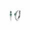 May Hoop Earrings 13mm Sterling Silver with Birthstone Green Emerald Zirconia