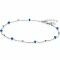 ZINZI Sterling Silver Fantasy Anklet with 7 Blue Donuts and Shiny Beads 23+4cm ZIE2511
