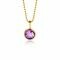 FEBRUARY Pendant 8mm Gold Plated Birthstone Purple Amethyst Zirconia (excl. necklace)