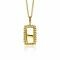 26mm ZINZI Gold Plated Sterling Silver Pendant Rectangle White Beads Edge ZIH1976G