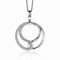 25mm ZINZI Sterling Silver Pendant with 2 Connected Shapes White Zirconias ZIH2119 (excl. necklace)