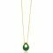 ZINZI Gold Plated Sterling Silver Chain Necklace with Drop Pendant in Green 39-43cm ZIC-BF64