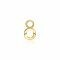 ZINZI Sterling Silver 14K Yellow Gold Plated Letter Ear Pendant O (per piece)