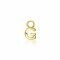 ZINZI Sterling Silver 14K Yellow Gold Plated Letter Ear Pendant G (per piece)