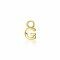 ZINZI Sterling Silver 14K Yellow Gold Plated Letter Ear Pendant G (per piece)