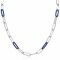 ZINZI Sterling Silver Necklace Paperclip Chain with Trendy Chains in Lapis Blue 45cm ZIC2549