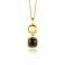 30mm ZINZI Gold Plated Sterling Silver Pendant Square Two-sided with Black Onyx and White Mother-of-Pearl ZIH2257G (excl. necklace)