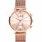 ZINZI Traveller Watch 39mm Rose Gold Colored Dial Stainless Steel Case and Mesh Strap with dual time ZIW705M