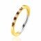 ZINZI Gold Plated Sterling Silver Stackable Ring 2mm width Red Garnet Color Stones and White Zirconias ZIR2558