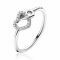 ZINZI Sterling Silver Ring 2 Connected Hearts White Zirconias ZIR2493