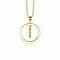 18mm ZINZI Gold Plated Sterling Silver Pendant Open Circle Bar White ZIH1852G