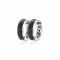 17mm ZINZI Sterling Silver Hoop Earrings Black Zirconias 17x5mm ZIO1183Z