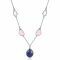 ZINZI Sterling Silver Necklace with White, Pink and Blue Color Stones in Trendy Shapes 45cm ZIC1998