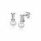 ZINZI Sterling Silver Stud Earrings White Pearl with White Baguette Cut Zirconia ZIO2135