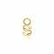ZINZI Sterling Silver 14K Yellow Gold Plated Letter Ear Pendant S (per piece)