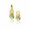 15mm ZINZI Gold Plated Sterling Silver Earrings Pendants with Round Green Peridot Color Stones and White Zirconias ZICH2428 (excl. hoop earrings)