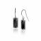 ZINZI Sterling Silver EarRings 28mm Rectangle Black