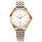 ZINZI Classy horloge 34mm wit parelmoer wijzerplaat roségoudkleurige stalen kast en bicolor band, datum ziw1018
