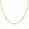 ZINZI Gold Plated Sterling Silver Necklace Paperclip Chain Round White Zirconia 40-45cm ZIC2079Y