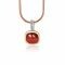 ZINZI Rose Gold Plated Sterling Silver Pendant Square Red White ZIH1717