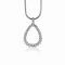 23mm ZINZI Sterling Silver Pendant Open Drop Shape White Zirconias ZIH2123 (excl. necklace)