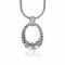 30mm ZINZI Sterling Silver Pendant Oval White Zirconias ZIH1966