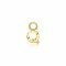 ZINZI Sterling Silver 14K Yellow Gold Plated Letter Ear Pendant Q (per piece)