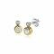 ZINZI Sterling Silver Ear Studs 14K Yellow Gold Plated Round 9mm