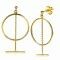 55 mm ZINZI Gold Plated Sterling Silver Earrings Open Circle with Chain and Bar ZIO2098