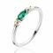 ZINZI Sterling Silver Ring Oval Zirconias in Green and Yellow ZIR2499