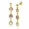 40mm ZINZI Gold Plated Sterling Silver Earrings Round Square Purple and White Grey ZIO2525G