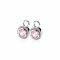 ZINZI zilveren oorbedels rond roze ZICH1244R (zonder oorringen)