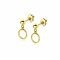 15mm ZINZI Gold Plated Sterling Silver Stud Earrings Bead with Dangling Open Round 8mm ZIO2523G