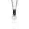 ZINZI Sterling Silver White Pearl Pendant with Black Baguette Zirconia ZIH2135Z (excl. necklace)